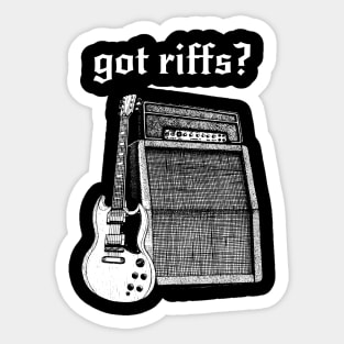 Got Riffs? Rock n Roll guitar and amplifier Sticker